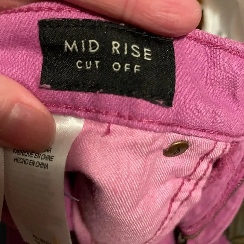 Lucky Brand Size 6 28 Orchid Purple Mid‎ Rise Cut Off Frayed Denim Jean Shorts - Picture 6 of 6